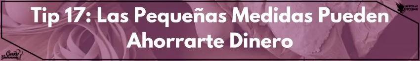 Tip 17: Las Pequeñas Medidas Pueden Ahorrarte Dinero