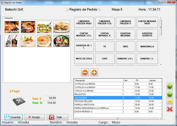 sistema restaurante