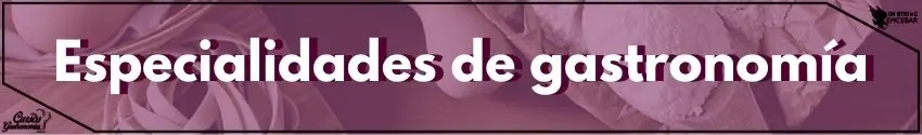 Especialidades de gastronomía