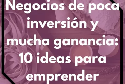 Negocios de poca inversión y mucha ganancia para 2025 10 ideas para emprender